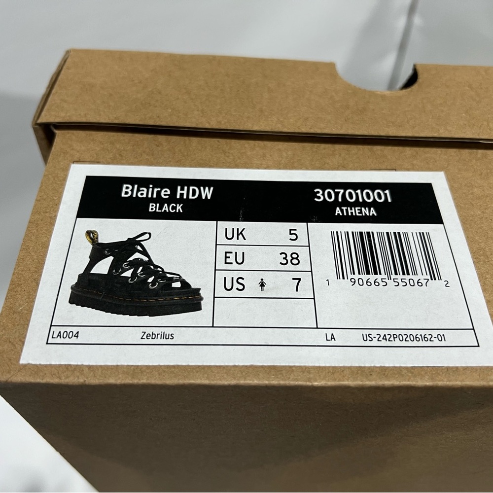 Dr. Martens Black Blaire Hardware Athena Leather Strap Sandals - Picture 2 of 10